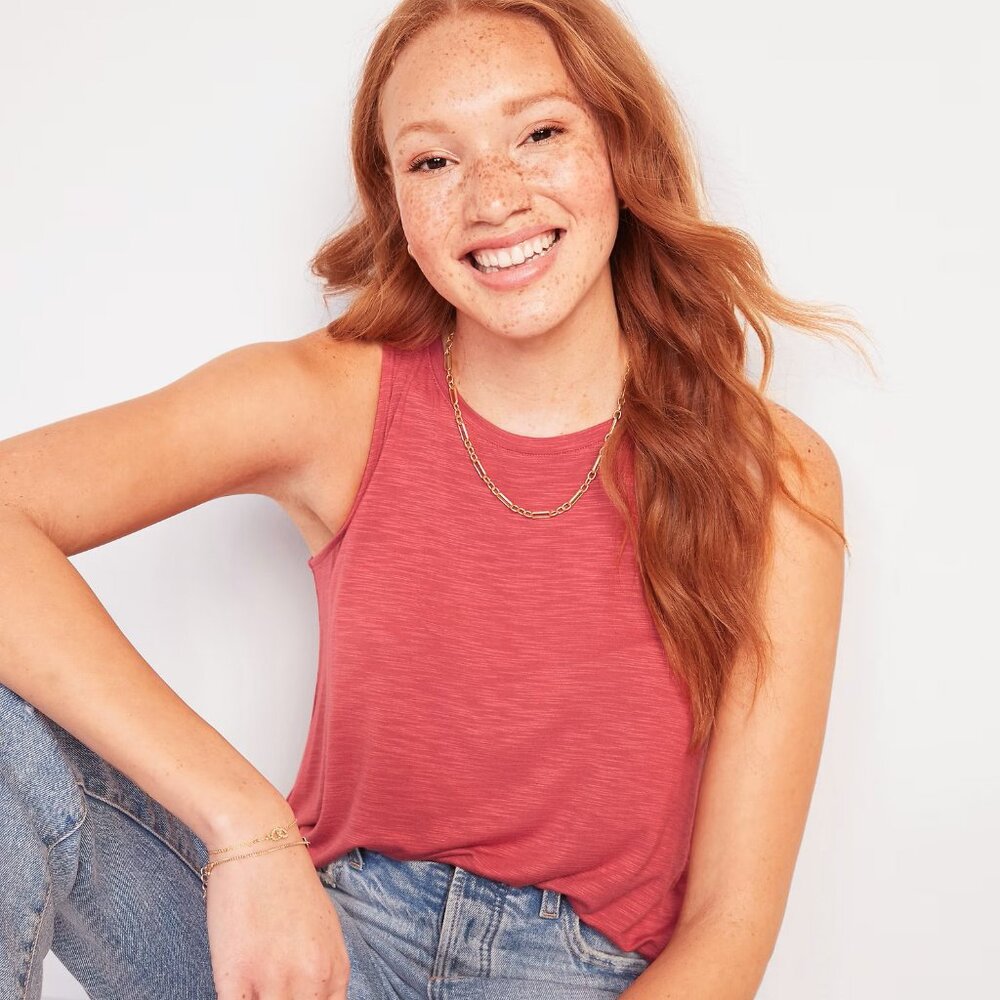 Old Navy Luxe Slub-Knit Jersey Tank Top for Women